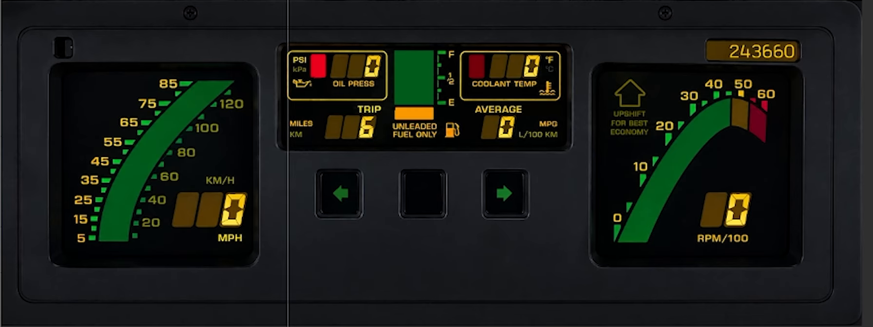 Painel totalmente digital no alvo VCU (FT700 Plus), com barras e números de sete segmentos, o exemplo da seção 10.5 (vídeo FT Education, versão anterior do software).